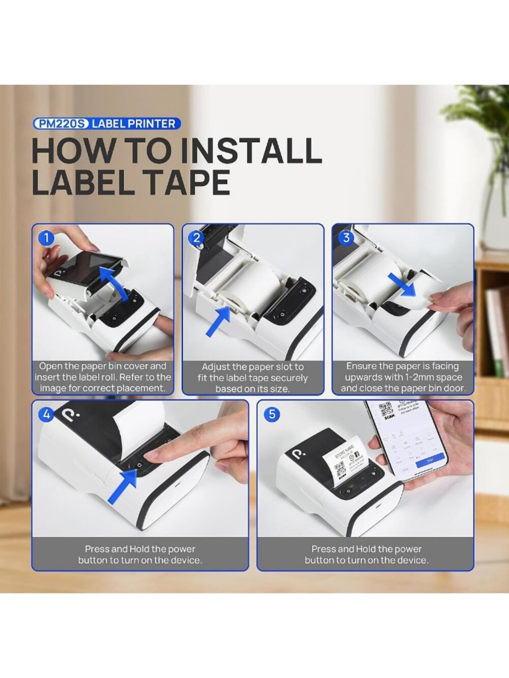 Bluetooth Label Maker Machine with Tape - Portable, Easy-to-Use, Custom Labels - Picture 6 of 9